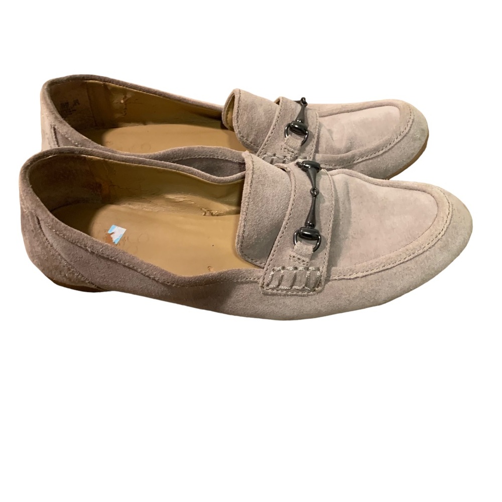 Franco Sarto tan suede leather horsebit loafers flats shoes women's size 9.5